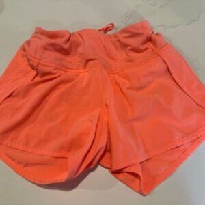 Lululemon Run: Speed Short *4-way Stretch. Bright Coral. Size 2